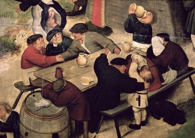 Feria con una Presentación Teatral, c.1600 (detalle) de Pieter Brueghel the Younger